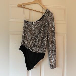 Lulu's Shimmering Silver Sequin Top